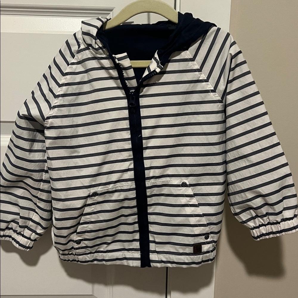 Janie and Jack Navy Striped Raincoat